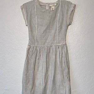 White and blue striped summer dress